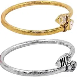 Premium Murugun Kada Traditional Design Authentic Spiritual Kada|Gold & Silver Colour For Men & Women|Hindu Religious Jewelry Combo|-image-31