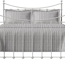 Chatsworth King Size Metal Bed (Glossy Finish, Ivory)-picture-31