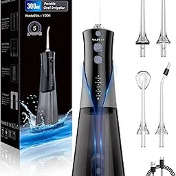 Water Flossers - Portable 300ML Larger Tank Waterflosser IPX7 Waterproof Floss for Home Travel, 5 Modes, 4 Flossing Tips-picture-52