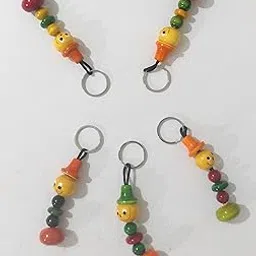 Crafts India® Handcrafted Wooden Key Chain - Smily Caterpiller,channapatna Dolls /Toys- 5 Pieces-picture-11