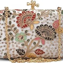 artklim Floral Sequins Embroidery Fabric Clutch Bag for Women-picture-11