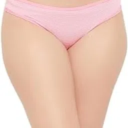 clovia Women's Polyamide Low Waist Outer Elastic Bikini Panty - Pink image 1