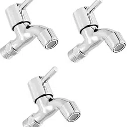Spazio Stainless Steel Turbo Collection Bib Cock Tap (Pack of 3) for Bathroom Tap with Wall Flange Chrome Plated,Brass Disc (Wall Mount Installation Type)-picture-40