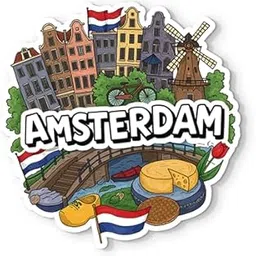 Gifteeng Amsterdam Fridge Magnet - Glossy Print, 4mm Thick, Stylish Magnet for Fridge, Wardrobe & Metal Surfaces-picture-29