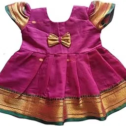 mom and me Baby Girls' Black Acrylic Cotton Dress Traditional Elegant Frock for 0-5 Years| Perfect for Festivals Family Gatherings, Celebrations-picture-41