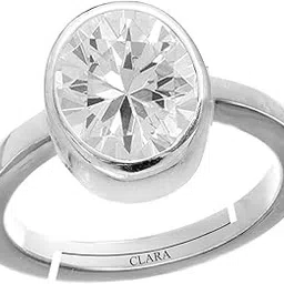 clara Zirconia 4.8cts or 5.25ratti Stone Silver Adjustable Ring for Men-picture-53