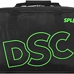 DSC Spliit 5005 Duffle Polyester Cricket Kit Bags Black/Green | Front Zipper Pocket | Foam Padding for Gear Protection |Mesh Pocket for Accessory Cricket Gear Sports Bag with Wheels-image-20