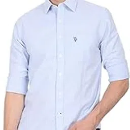 u.s. polo assn. Men Cotton Tailored Fit. Oxford Stretch Spread Collar Casual Shirt-picture-27