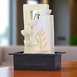 KridayKraft Diya Waterfall Design Table top Colour Changing Lights Fountain Polyresin Showpiece for Home Garden Living Room Decor Decoration Gift Items, 40 CM 1.9 kg-picture-20