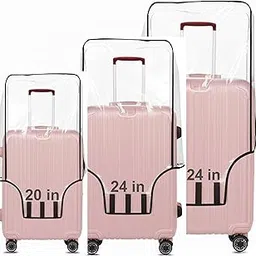 rywell Combo of 3 Luggage Covers for Trolley Bags | Waterproof, Dustproof & Anti-Scratch Transparent Suitcase Protectors (20, 24, 28 Inch)-picture-32