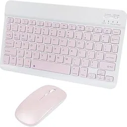 Bluetooth Wireless Keyboard and Mouse Combo,Ultra-Slim Ergonomic Small Rechargeable Bluetooth Keyboard Mouse Set for Apple iPad iPhone Samsung Tablet Phone Android PC Computer Mac Smartphone(Pink)-image-42