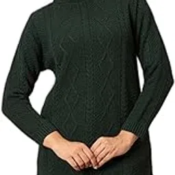 clapton Women's Cable Knit Turtleneck Sweater, Long Length, Casual Winter Tunic Style-picture-27