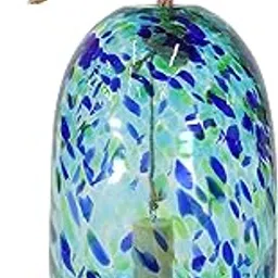 Sunnydaze Natural Melody Wind Bell - Painted Glass Wind Chime Bell for The Patio, Deck, or Porch - 7.5" - Blue Freeze-picture-30