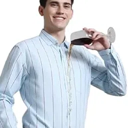 TURMS Anti Stain Men's Striped Shirt | Anti Odor Water Repellent Cotton | Full Sleeves-picture-13