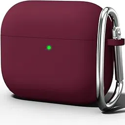 Meyaar for Apple AirPods Pro 3 ​​​​​​​Case Cover with Keychain, Soft Skin Silicone Case Cover, Full Protective Case Cover Compatible with AirPods Pro (3rd Generation) Case 2025 (Burgundy)-picture-27