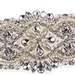myaddiction 3xRomantic Wedding Bridal Lace Garter Flower Applique Pearls Rhinestone Garter-picture-24