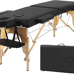 PayLessHere Massage Table 2 Fold Portable Massage Table Spa Bed Massage Bed Lash Bed Facial Cradle Bed Height Adjustable Salon Tattoo Bed Lightweight Spa Table with Carry Case, Black-image-41