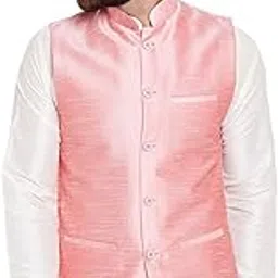 saifoo Men's Dupion Silk Nehru Jacket.-picture-52