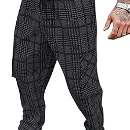 tagdo Men's Plaid Cargo Pocket Straight Leg Relaxed Casual Pants (2039)-picture-30