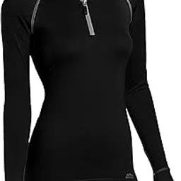 coldpruf Women's Quest Performance Base Layer 1/4 Zip Mock Neck Top-picture-10