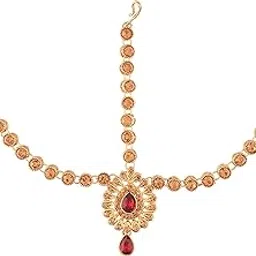 i jewels Gold Plated Traditional Kundan & Pearl Bridal Matha Patti For Women (T2009M)-picture-44