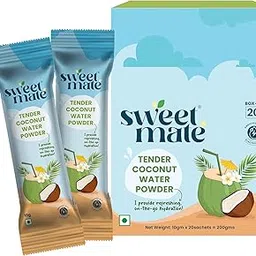 Sweetmate Coconut Powder Premix - 20 Sachets - Real tender coconut water for an Instant Energy, Daily Hydration & Healthy Skin - No Artificial Flavors, Fragrance, or Preservatives - Nariyal Pani-picture-13