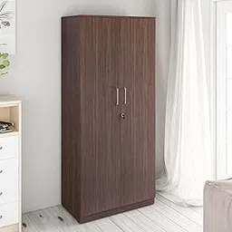 A GLOBIA CREATIONS Axel 2-Door Wardrobe | Engineered Wood | Elegant & Sturdy | Choco Walnut Finish | Water & Scratch Resistant | Knock Down | 3 Years Warranty-image-59