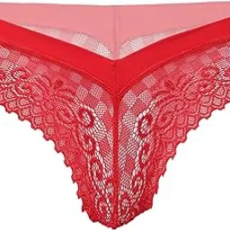 fiha Woman's Nylon & Lace Thong Panties (Pack of 1)-picture-16