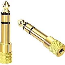 CRYSTONICS Gold Plated (Pack of 2) 6.35mm TRS Male Plug to 3.5mm Stereo Female Audio Jack Ideal Replacement or Spare for Headphones and Earphones (Golden)-picture-39