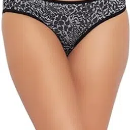 clovia Women's Polyamide Low Waist Outer Elastic Bikini Panty - Grey-picture-24
