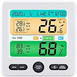Large LCD Home Weather Station All Time Digital Thermometer Hygrometer Table Alarm Clock Greenhouse Temperature Humidity Monitor-picture-19