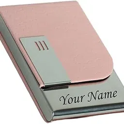 FELSTAR Customized/Personalized Card Holder with Name Engraved, PU Leather Professional Business Visiting Card Holder/Credit Card Holders Men, Women Day Gift, Corporate Gift for Employees (Pink)-image-89