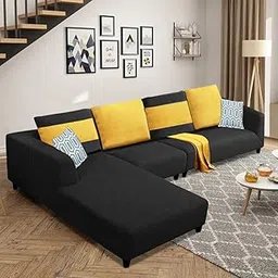 CASASTYLE - Minacs 6 Seater Fabric LHS L Shape Sofa Set (Dark Grey)-picture-22