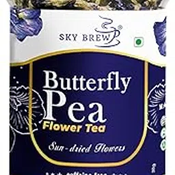 SKY BREW Butterfly Pea Flower Tea - 30gm - 15+ Cups | Super Antioxidant | Caffeine Free | Aparajita - Shankhpushp - Clitoria Ternatea | Flower Based - Herbal Tea | Reusable Pet Jar-picture-46