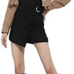 Stylish Women Cotton Want A Glam Dose Black Skorts (Black,M)-image-5