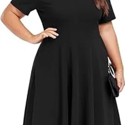 blinkee Women Plus Size Summer Wear Cocktail Skater Dress-picture-40