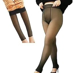 lebami Women's Skinny Fit Leggings |Women Fleece Lined Tights Fake Translucent Thermal Leggings Winter Warm Pantyhose Footless Tights-picture-65