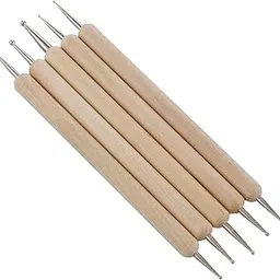 ART RANGER 5 Pcs Double Ended Stainless Steel Ball Stylus Wooden Tool Set for Clay, Pottery, Ceramic-picture-14