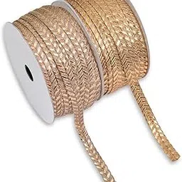 EmbroideryMaterial 7MM Wide Handmade Indian Gota Trim Lace for Saree Border, Suit, Blouse, Kurti, Dupatta Border, Dress Embellishment & Decoration (Rose Gold and Dark Gold, 18 Meters/Roll)-image-11