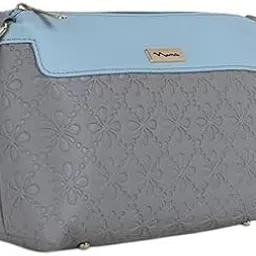 shining star Women's PU Structured Sling Bag (Grey)-picture-40