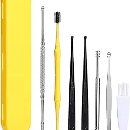 7 Pcs Ear Wax Removal Kit, Zorzel Ear Pick Earwax Removal, Stainless Steel Ear Cleaner with Storage Box and Cleaning Brush for Adults and Children-image-0