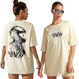 legasus Marvels Venom Anime Gym Printed Graphic Tshirt for Women & Girl Black-picture-37