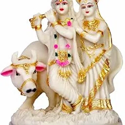 Resin Radha Krishna murti Gift Radha Krishna murti Radha Krishna Idol Radha Krishna Statue Radha Krishna Idol for Gift mi46, White-picture-45