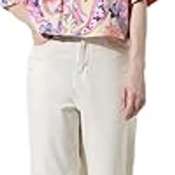 only Women's Relaxed Fit Floral Printed Shirt | Dropped Shoulders | Short Sleeves | Rounded Hem.-picture-12
