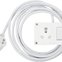 Ocko Heavy Duty Extension Board with 1.5mm, 15m Long Wire 6/16 Amp 1 Socket 1 Switch and 6 Amp Plug Combined for Microwave, Induction Cooker, Fridge, Heater, AC | Polycarbonate |(White, Pack of 1)-image-57