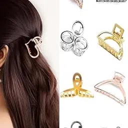 CHOTALIYA Small Hair Clips Metal Hair Claw Clips, Hair Accessories for Women Half Bun Hairpins for Thick - 4 PCS-picture-17