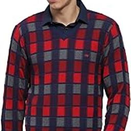 Mens Checkered V Neck Full Sleeve Pullover (1243251VN)-image-30