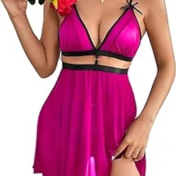 madsy Women's Lingerie Babydoll and Panty Set Two Piece Lingerie Set-picture-36