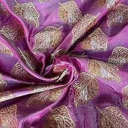 Navyas Fashion Pure Banarasi Kataan Silk Fabric Handwoven Jacquard Brocade Material with Golden Zari Work | Traditional Banarasi Silk for Sarees, Lehengas, Sherwanis & Home Decor By the Meter-image-12