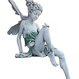 CALANDIS™ 2xFairy Statue Yard Pond Figurine Home Patio Angel Sculpture Ornament Gray | Statues & Lawn Ornaments | Garden D?©cor | Yard, Garden & Outdoor Living-image-46